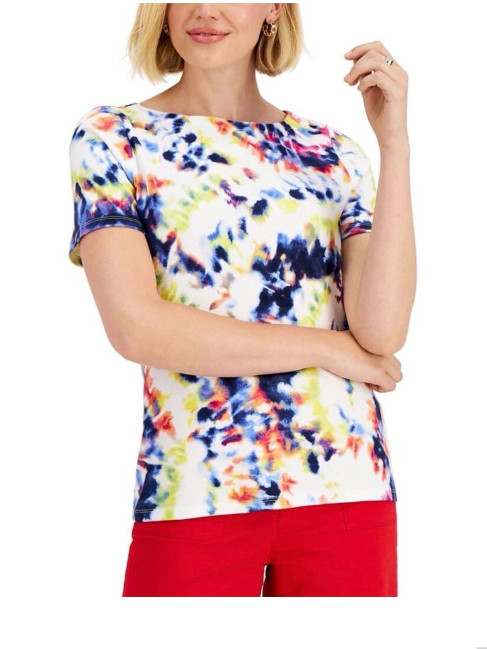 Charter Club cotton tie-dyed tshirt